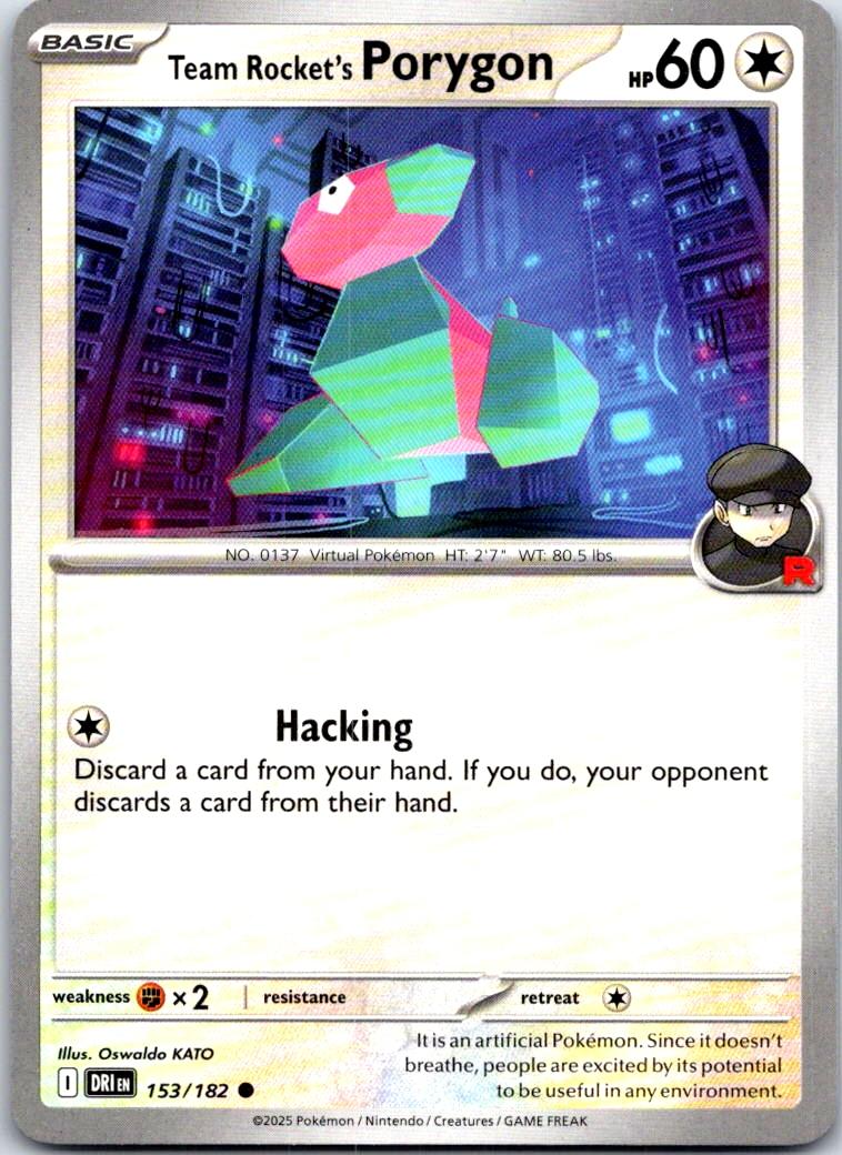 Team Rocket's Porygon - 153/182 - - DESTINED RIVALS - Pokemon - Common | AA111-9