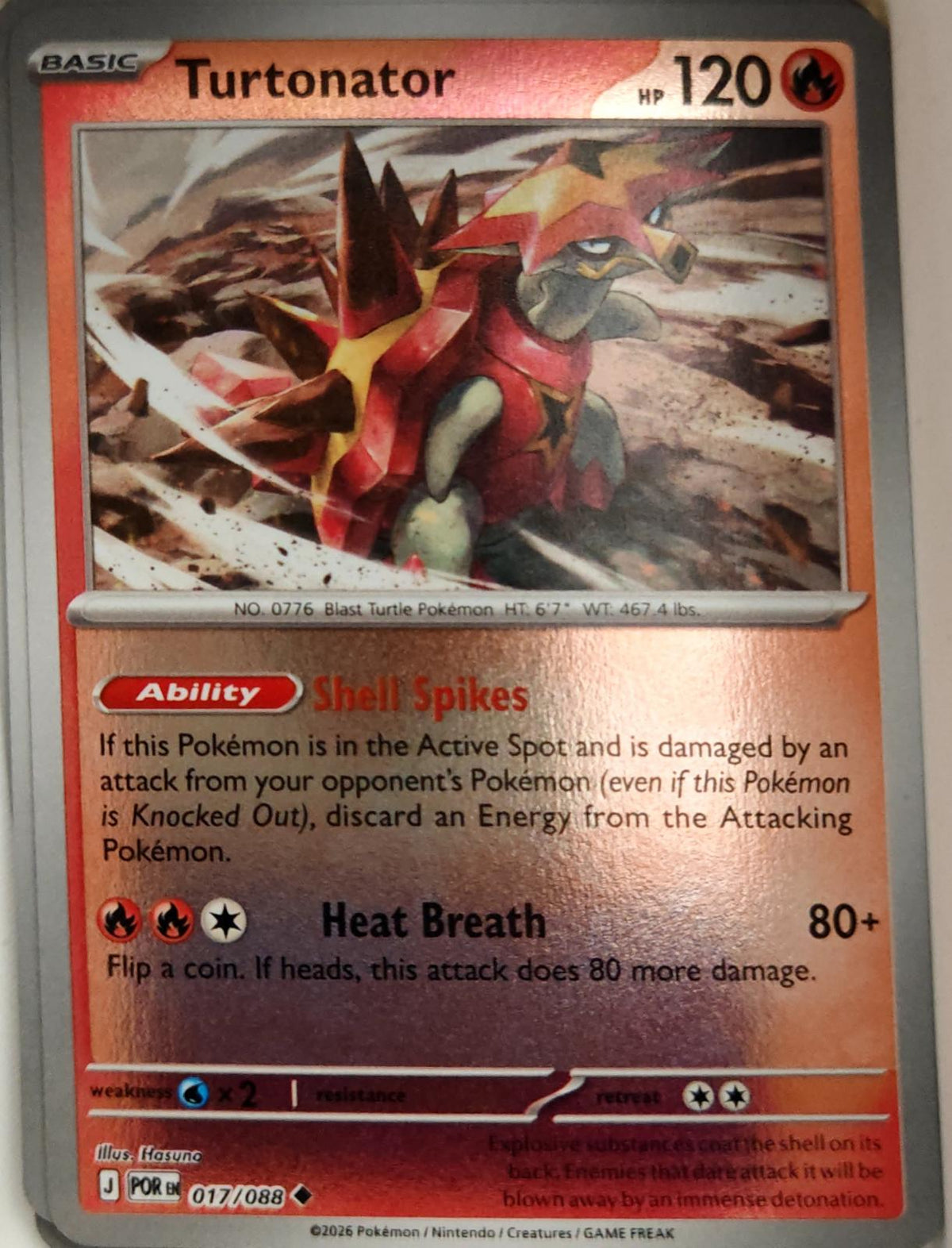 Turtonator - 017/088 - Reverse Holo - PERFECT ORDER - Pokemon - | AA04-7