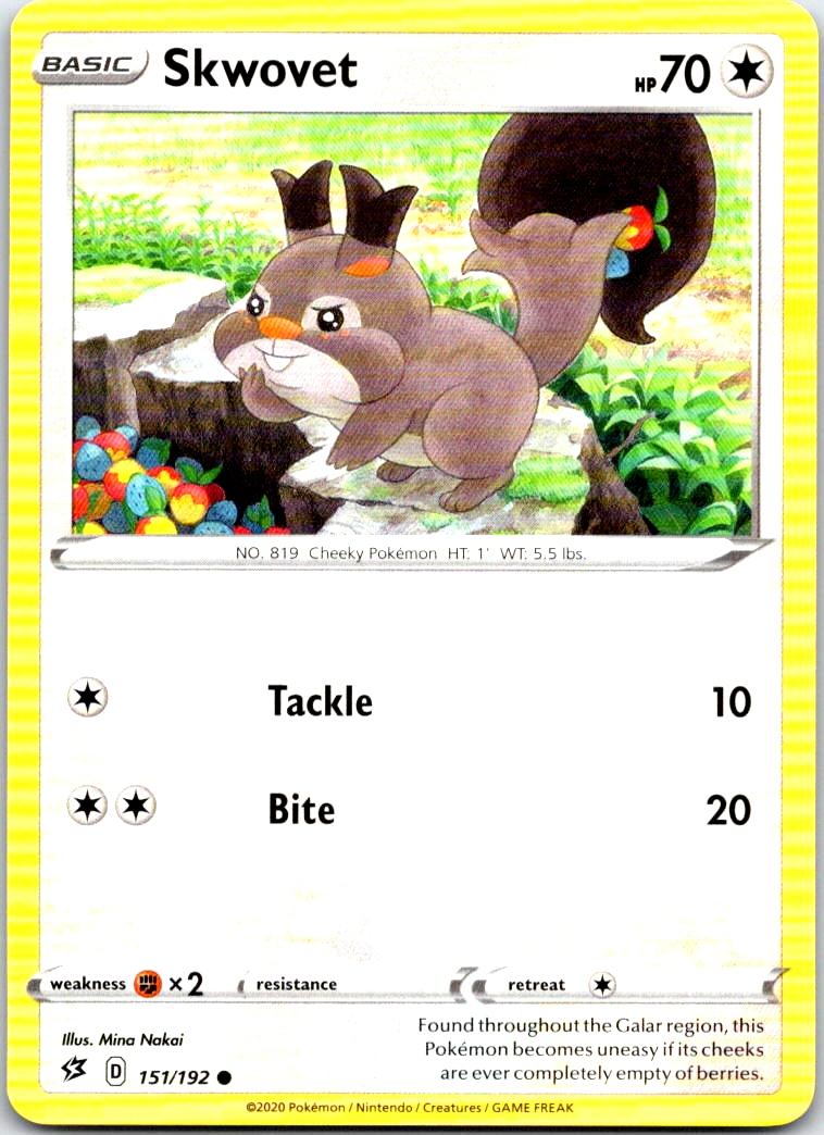 Skwovet - 151/192 - - REBEL CLASH - Pokemon - Common | AB73-18