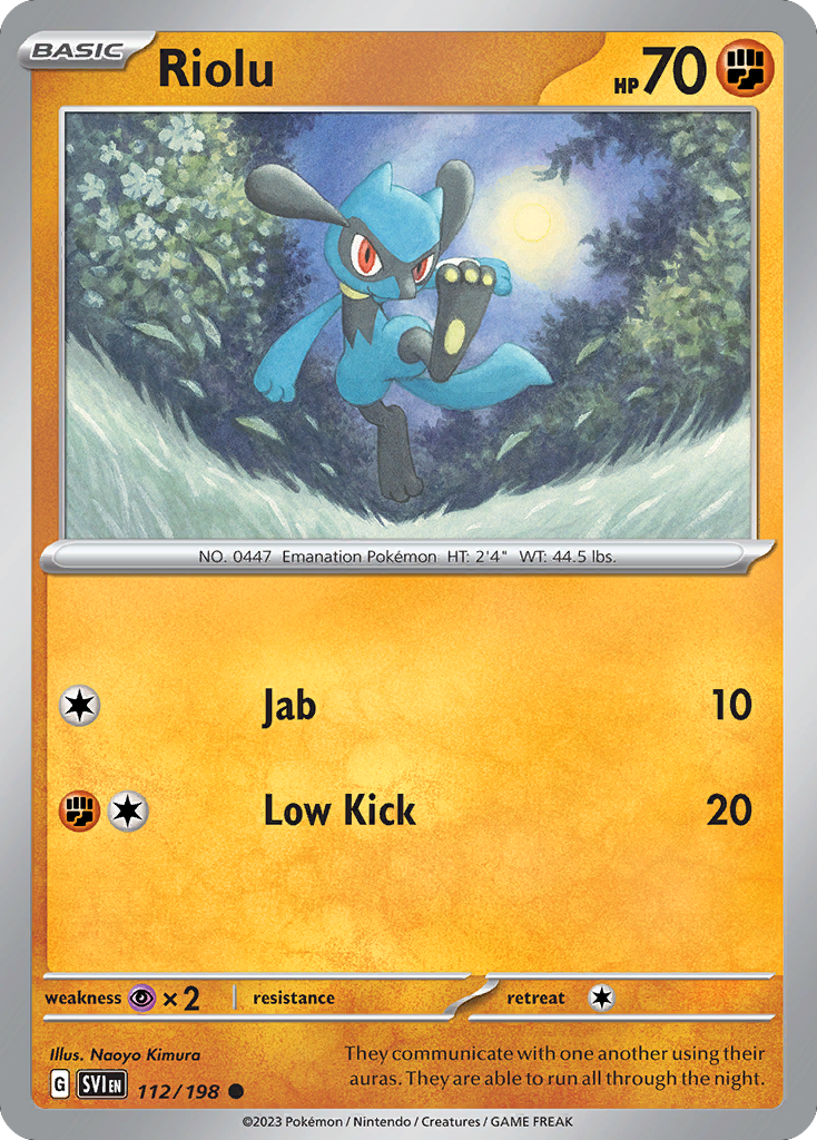 Riolu - 112/198 - - SCARLET & VIOLET - Pokemon - Common | AA46-19