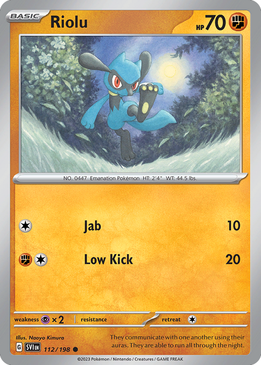 Riolu - 112/198 - - SCARLET & VIOLET - Pokemon - Common | AA46-19