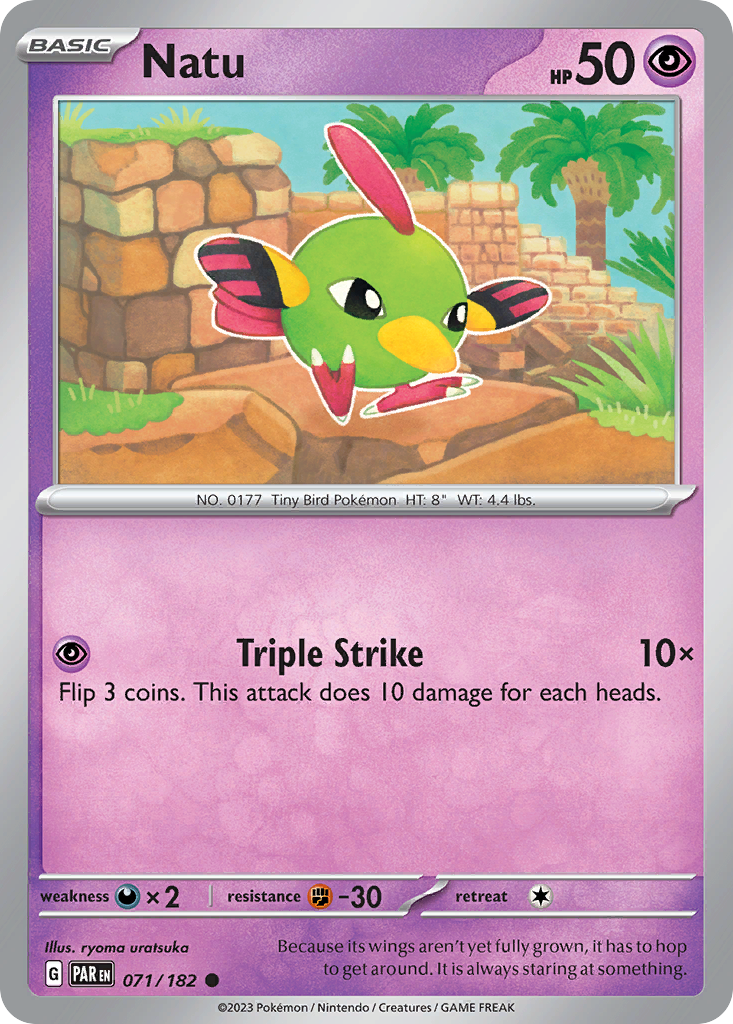 Natu - 071/182 - Reverse Holo - PARADOX RIFT - Pokemon - Common | AA72-31