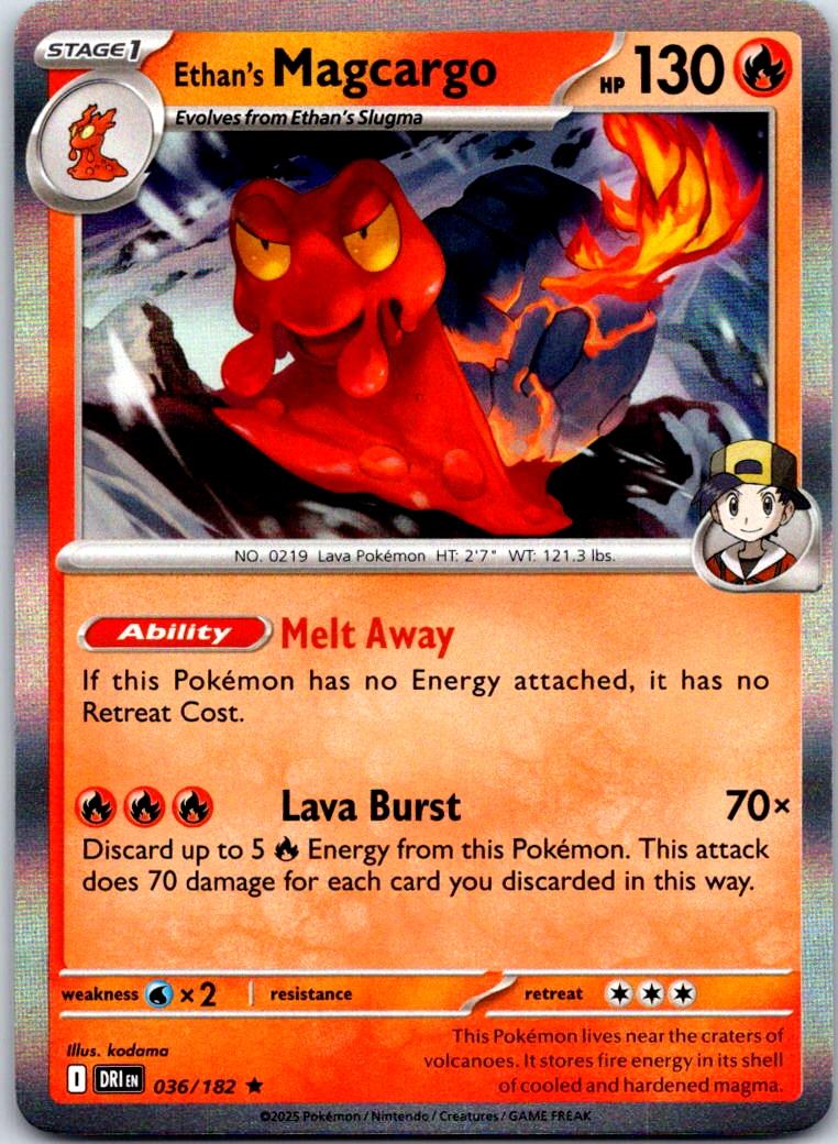 Ethan's Magcargo - 036/182 - Holo - DESTINED RIVALS - Pokemon - Rare | AA122-35