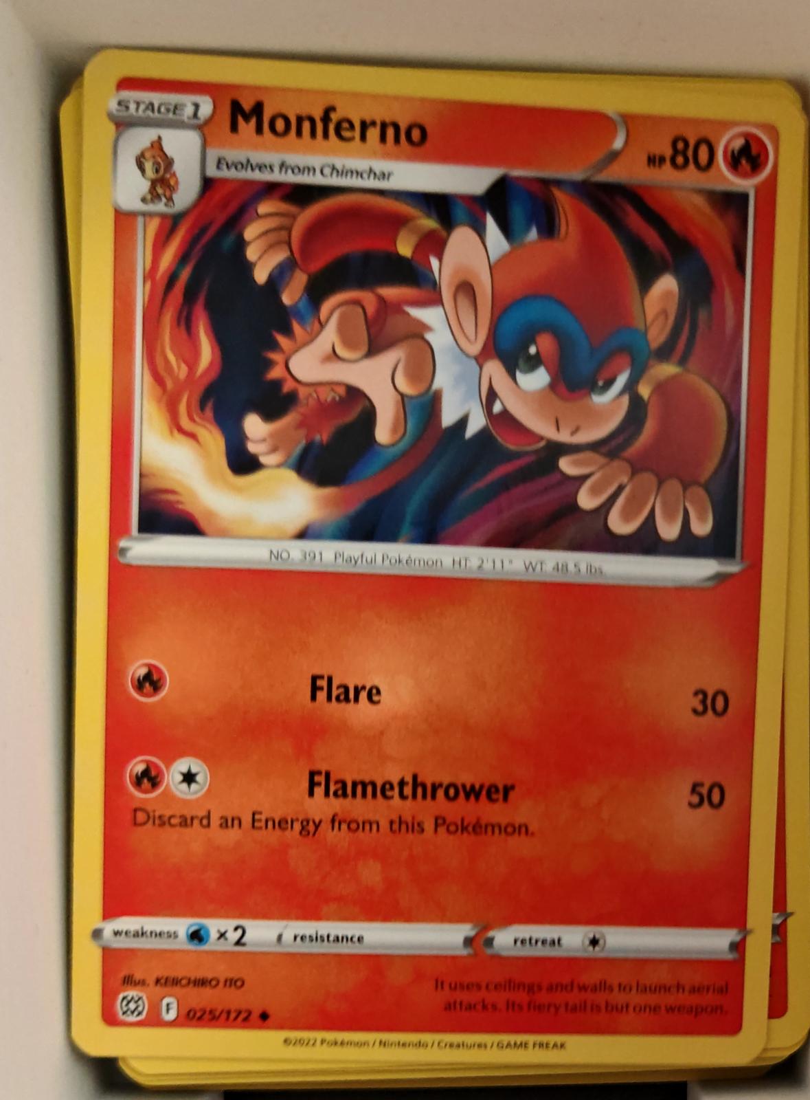 Monferno - 025/172 - - BRILLIANT STARS - Pokemon - Uncommon | AA21-36