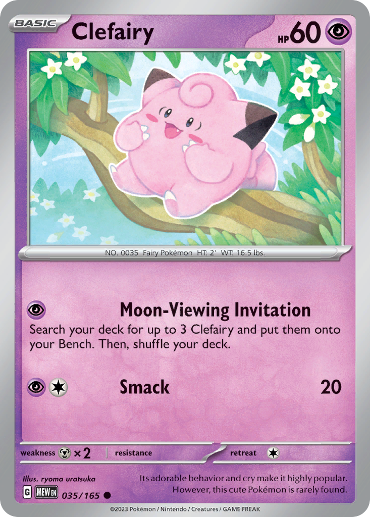 Clefairy - 035/165 - Reverse Holo - 151 - Pokemon - Common | AA61-18