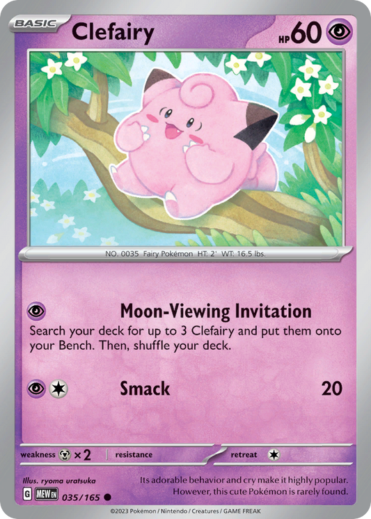 Clefairy - 035/165 - Reverse Holo - 151 - Pokemon - Common | AA61-18