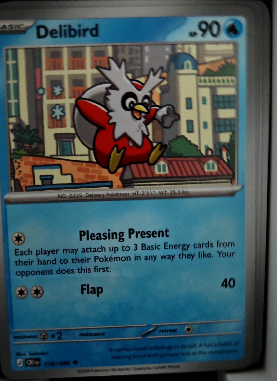 Delibird - 018/086 - - CHAOS RISING - Pokemon - Uncommon | AA43-50
