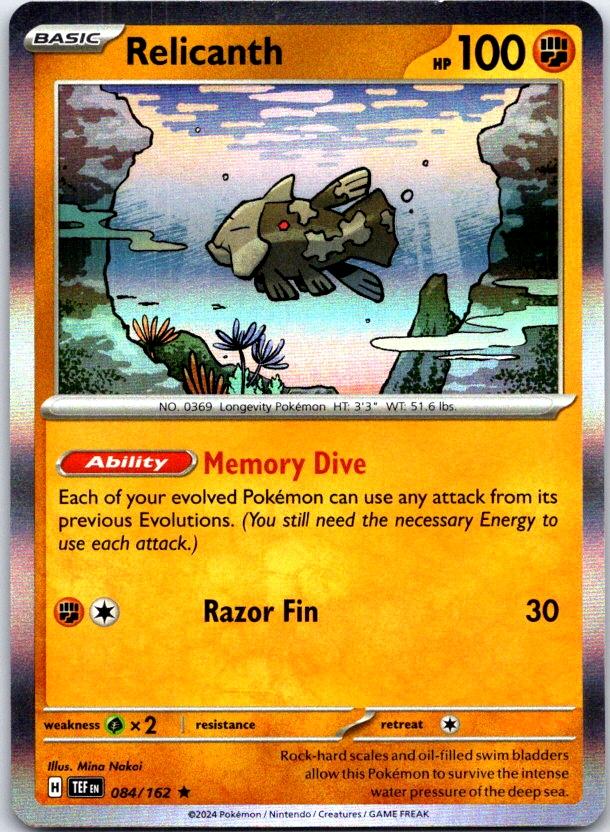 Relicanth - 084/162 - Holo - TEMPORAL FORCES - Pokemon - Rare | AC12-6