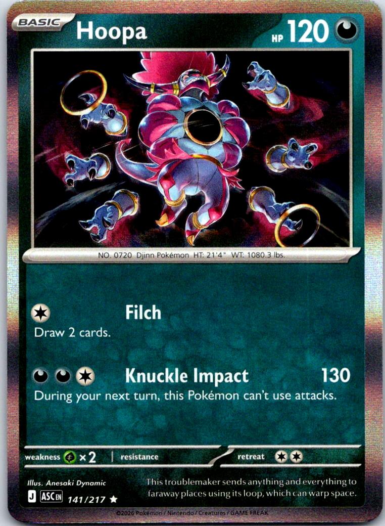 Hoopa - 141/217 - Holo - ASCENDED HEROES - Pokemon - Rare | AB08-25