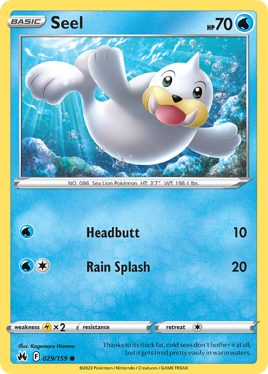 Seel - 029/159 - - CROWN ZENITH - Pokemon - Common | AA92-34