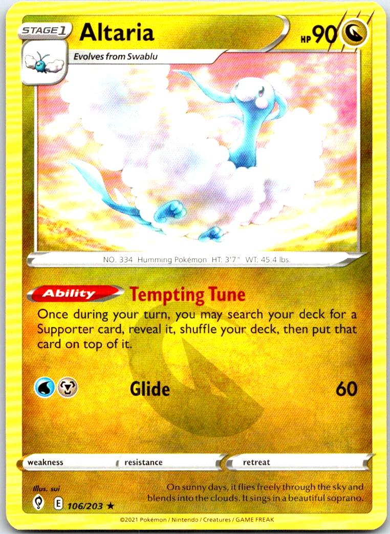 Altaria - 106/203 - - EVOLVING SKIES - Pokemon - Rare | AB36-8