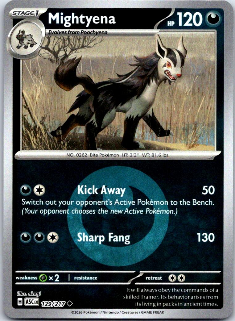 Mightyena (Energy Symbol Pattern) - 129/217 - Reverse Holo - ASCENDED HEROES - Pokemon - | AA131-40