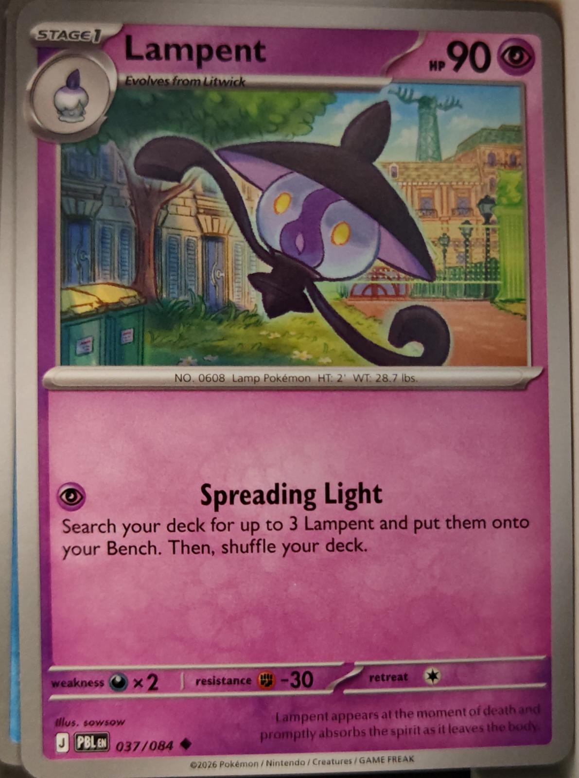 Lampent - 037/084 - - PITCH BLACK - Pokemon - Uncommon | AA17-35