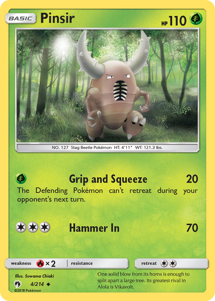 Pinsir - 4/214 - - LOST THUNDER - Pokemon - Uncommon | AA66-30