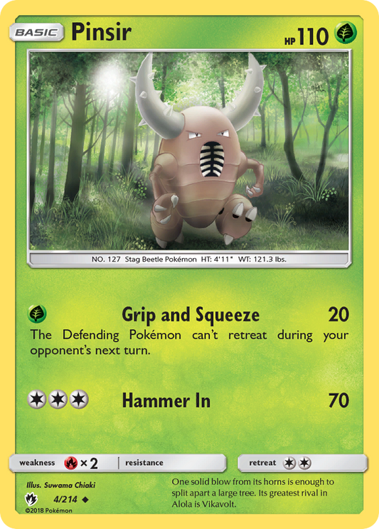 Pinsir - 4/214 - - LOST THUNDER - Pokemon - Uncommon | AA66-30
