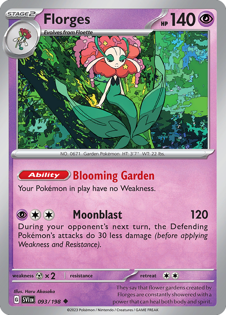 Florges - 093/198 - Reverse Holo - SCARLET & VIOLET - Pokemon - | AA49-26