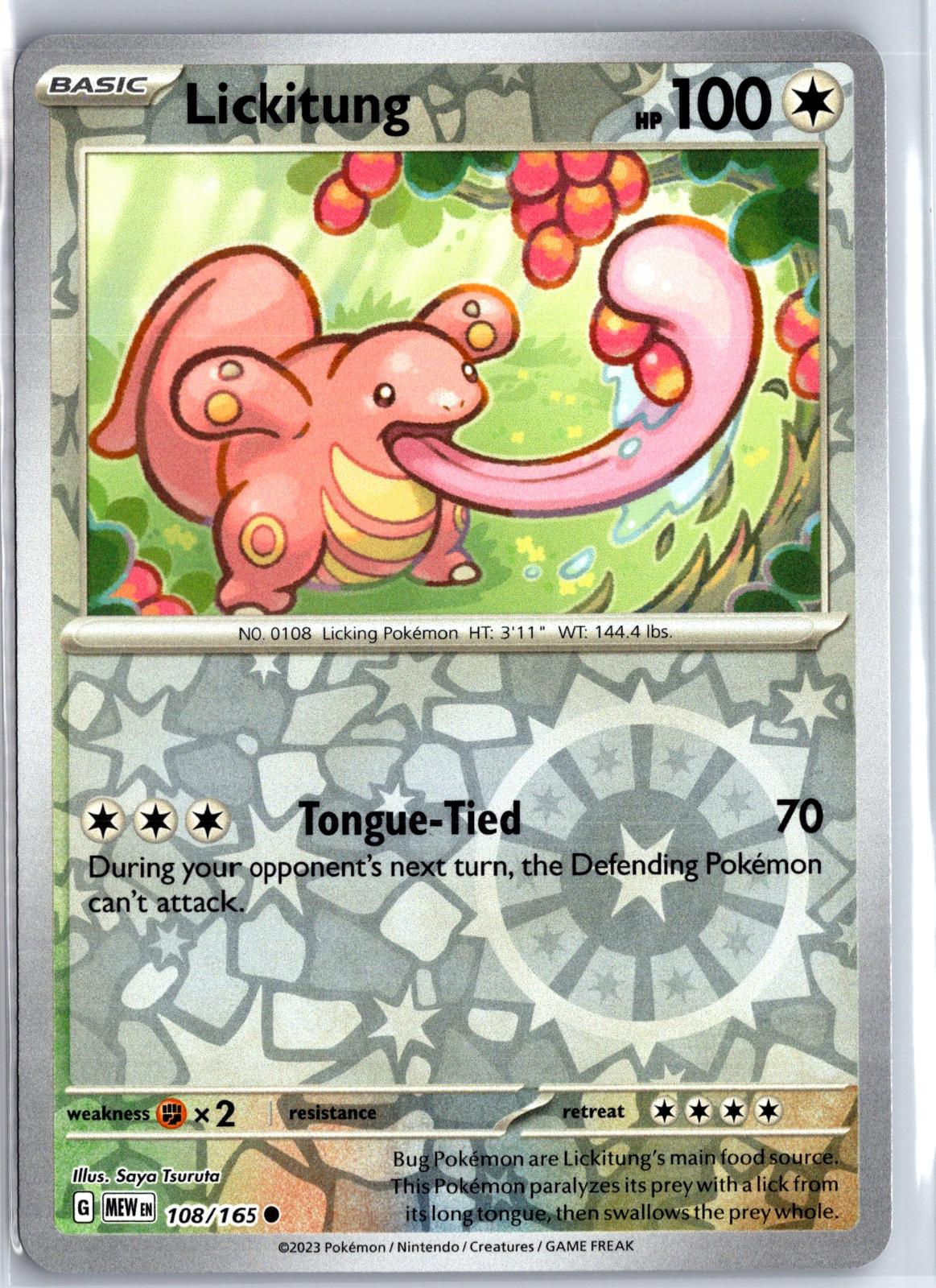 Lickitung - 108/165 - Reverse Holo - 151 - Pokemon - Common | AA130-32