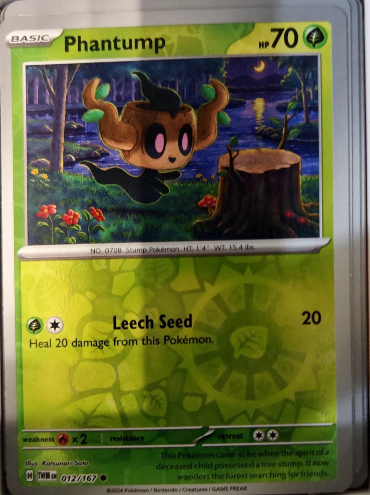 Phantump - 012/167 - Reverse Holo - TWILIGHT MASQUERADE - Pokemon - | AA75-32