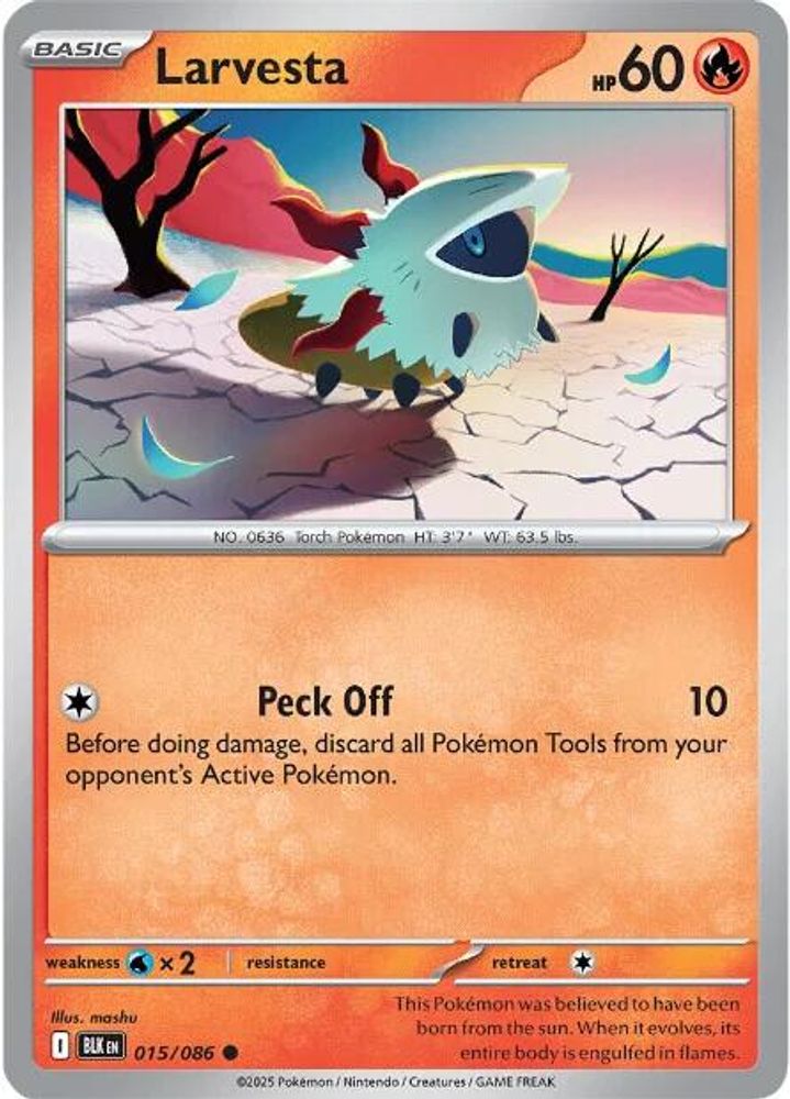 Larvesta - 015/086 - - BLACK BOLT - Pokemon - Common | AA46-22