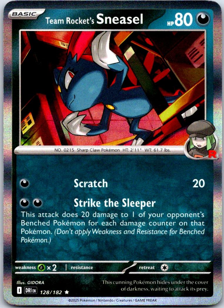 Team Rocket's Sneasel - 128/182 - Holo - DESTINED RIVALS - Pokemon - | AA122-19