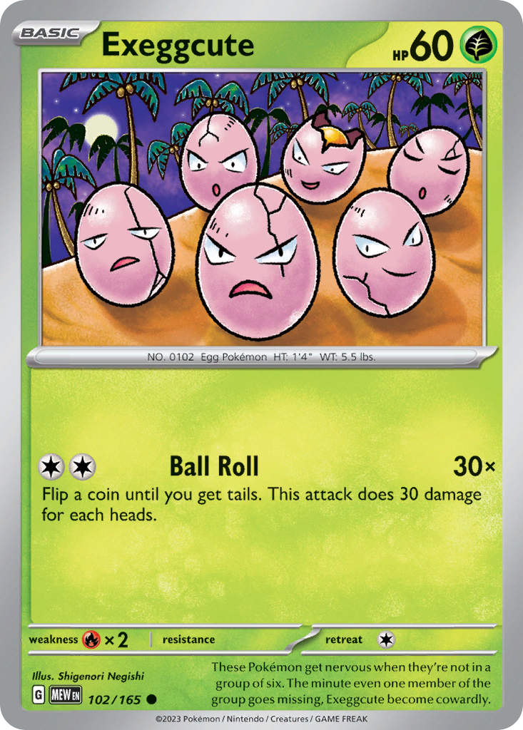 Exeggcute - 102/165 - - 151 - Pokemon - Common | AA74-31