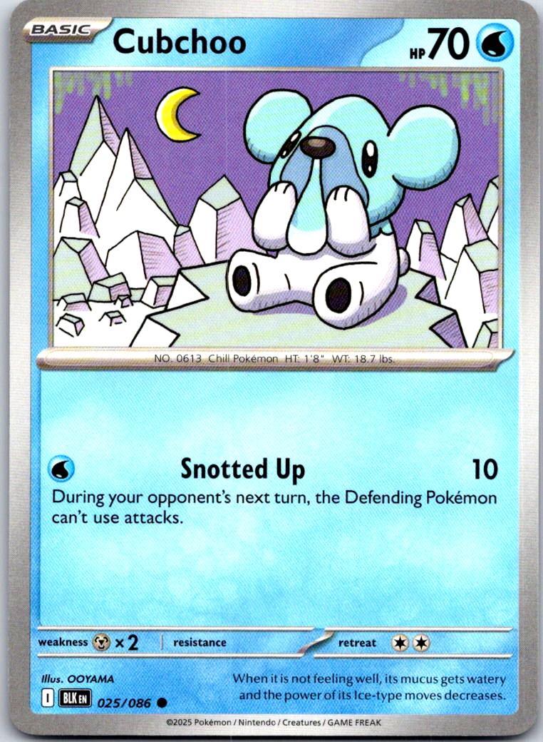 Cubchoo - 025/086 - - BLACK BOLT - Pokemon - Common | AA112-49
