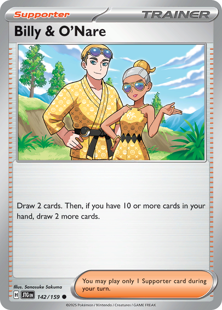 Billy & O'Nare - 142/159 - Reverse Holo - JOURNEY TOGETHER - Pokemon - | AA20-56