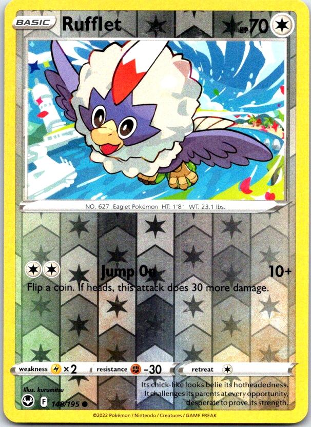 Rufflet - 148/195 - Reverse Holo - SILVER TEMPEST - Pokemon - Common | AC15-37