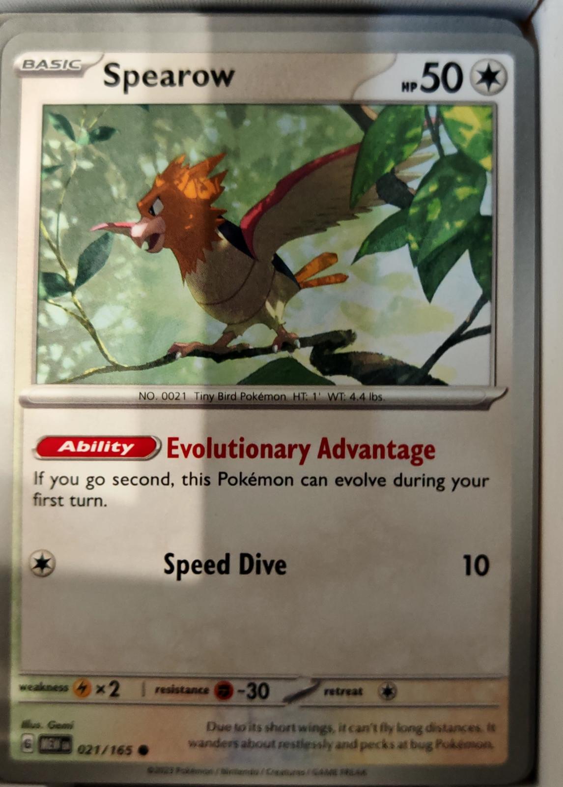 Spearow - 021/165 - - 151 - Pokemon - Common | AA74-50