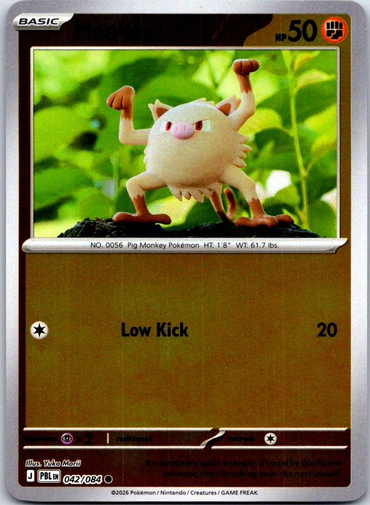Mankey - 042/084 - Reverse Holo - PITCH BLACK - Pokemon - Common | AA124-24