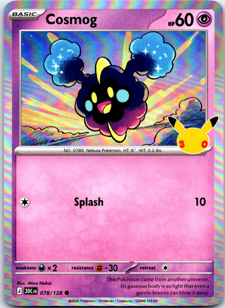 Cosmog - 078/128 - Holo - ME: 30TH CELEBRATION - Pokemon - | AB31-22
