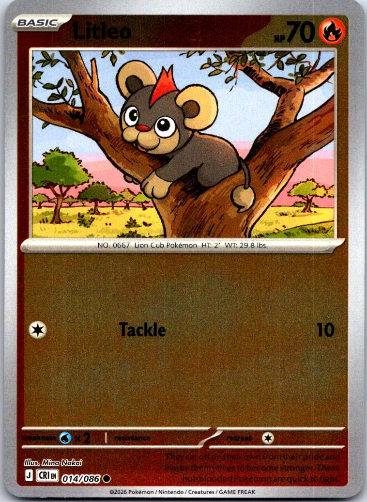 Litleo - 014/086 - Reverse Holo - CHAOS RISING - Pokemon - Common | AA126-11