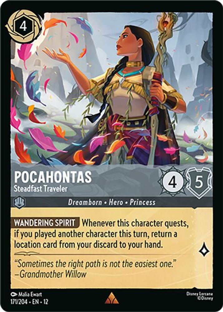Pocahontas - Steadfast Traveler - 171/204 - - WILDS UNKNOWN - Lorcana - | LAA01-58