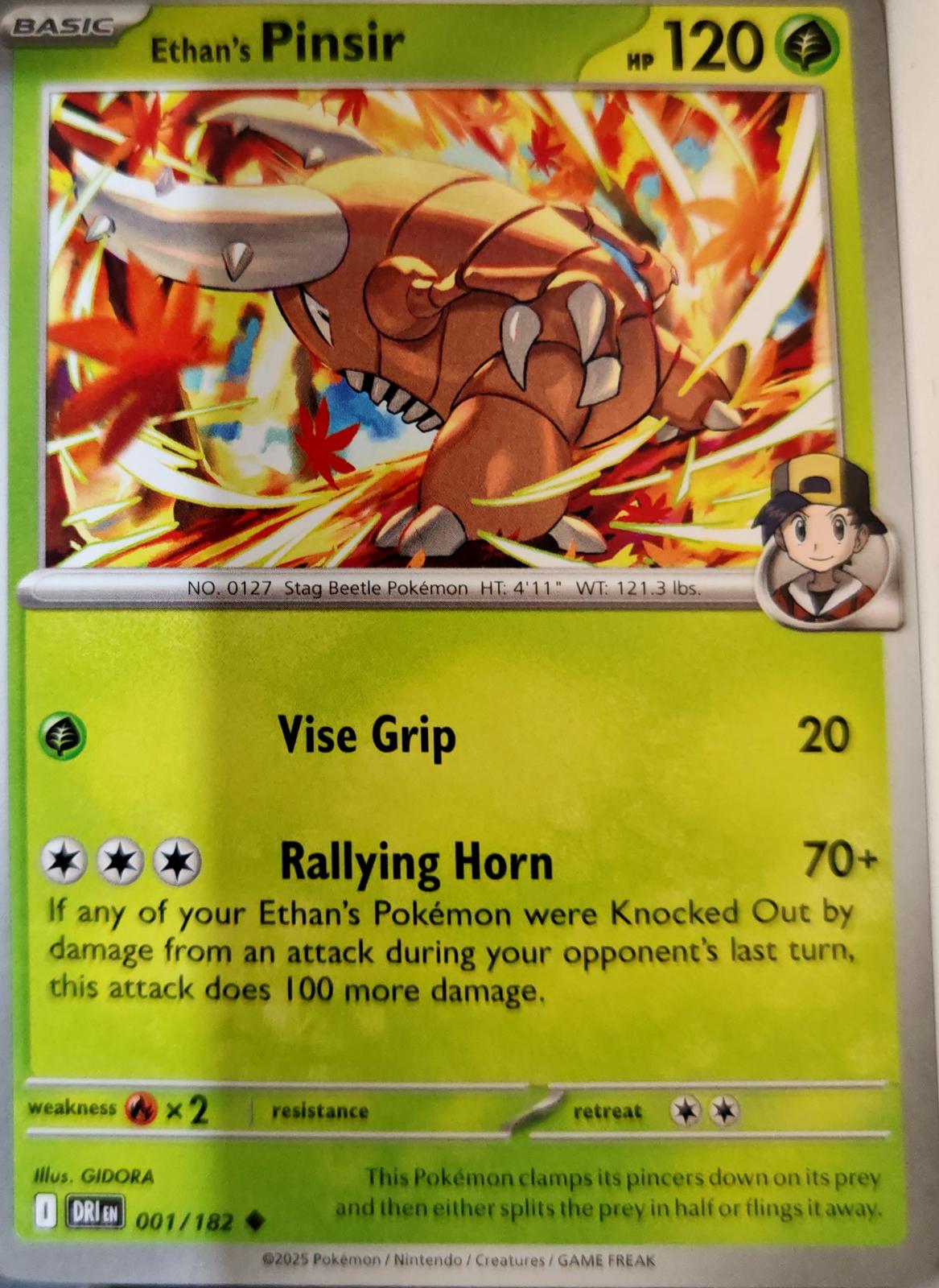 Ethan's Pinsir - 001/182 - - DESTINED RIVALS - Pokemon - Uncommon | AA07-69