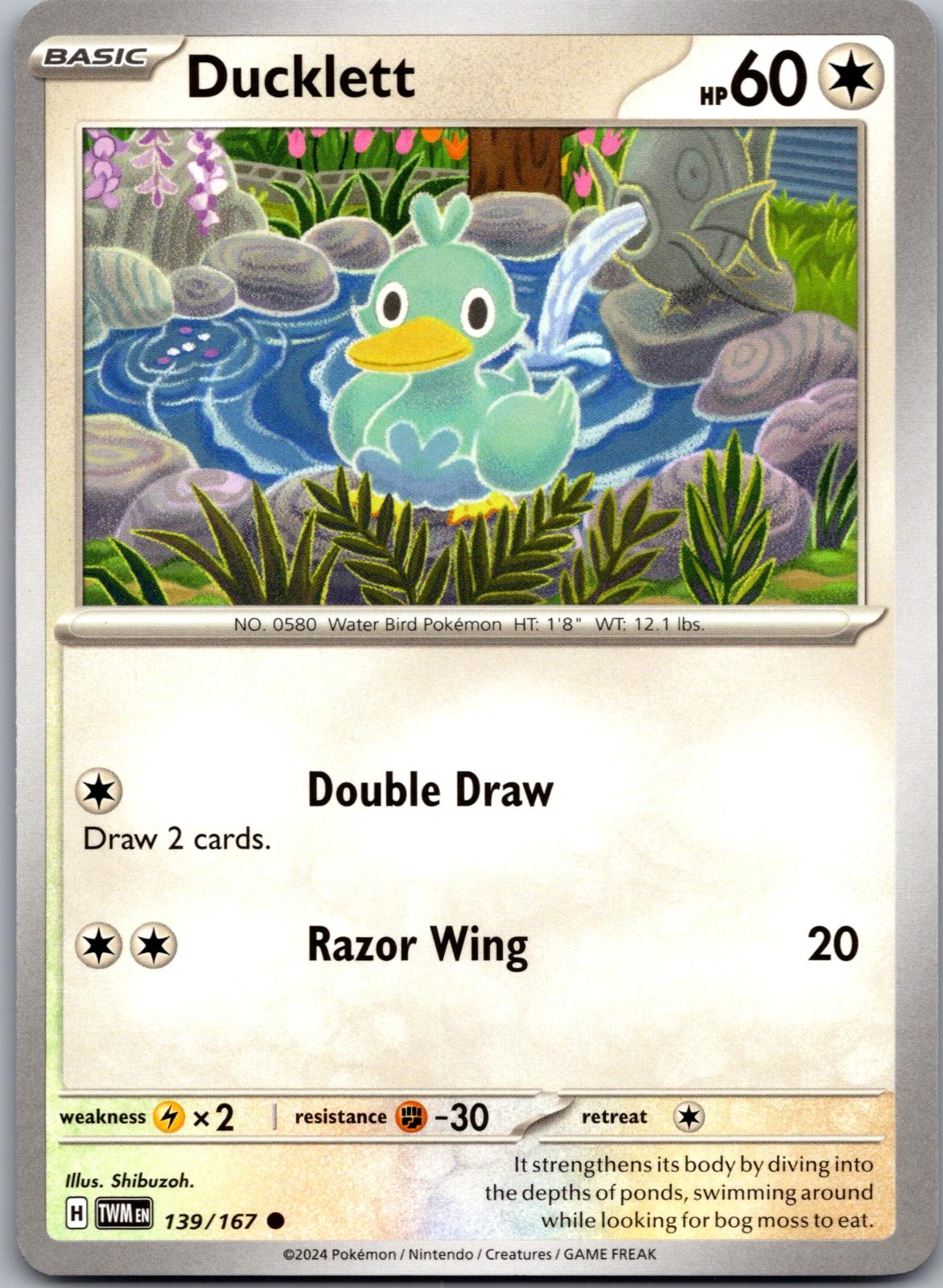 Ducklett - 139/167 - - TWILIGHT MASQUERADE - Pokemon - Common | AA87-14