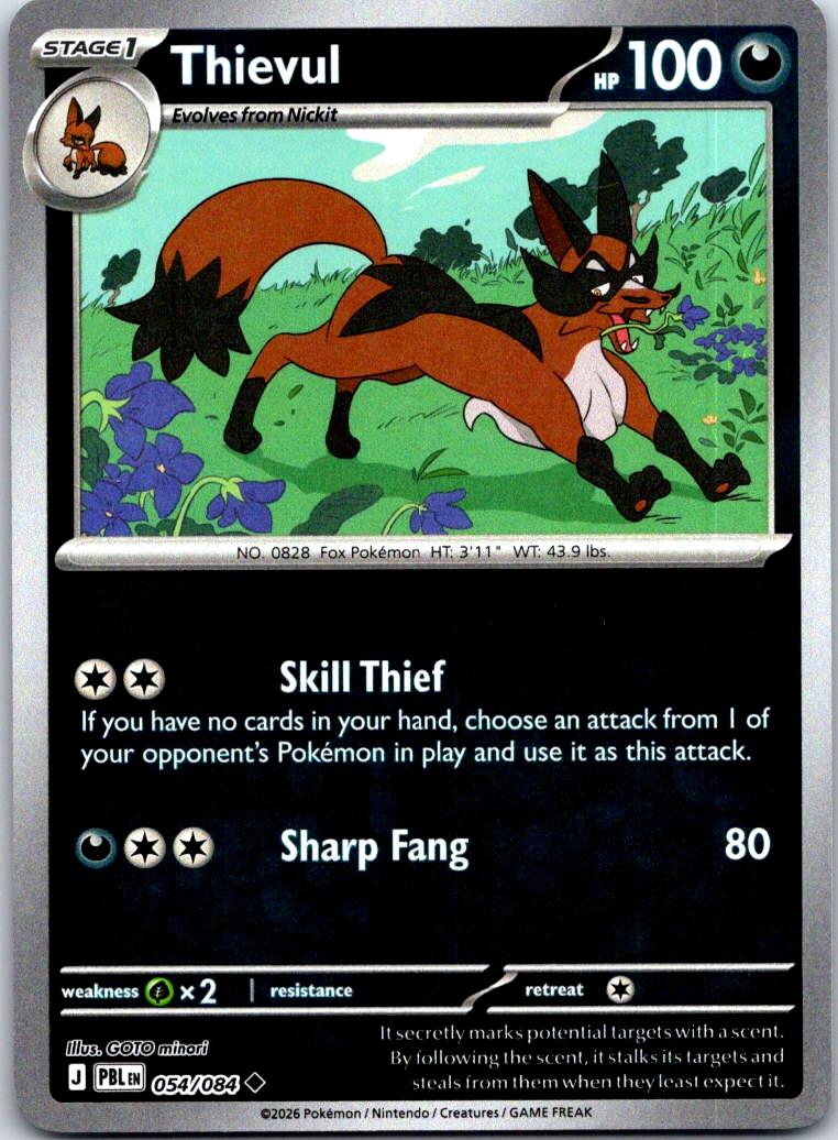Thievul - 054/084 - - PITCH BLACK - Pokemon - Uncommon | AA127-11