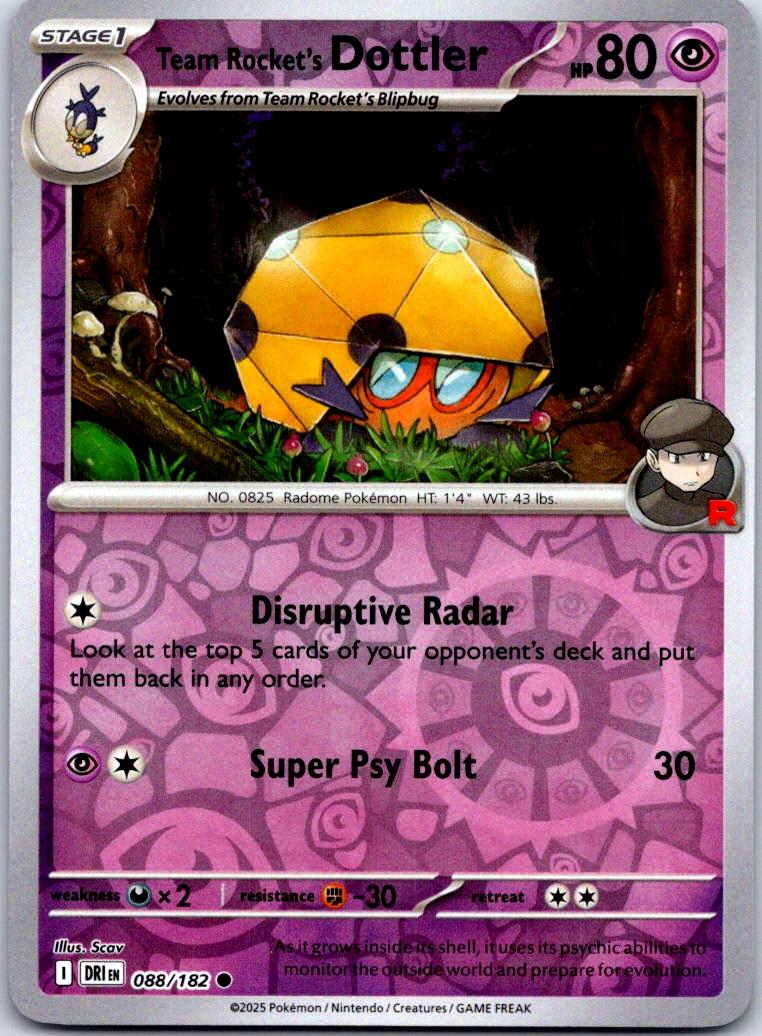 Team Rocket's Dottler - 088/182 - Reverse Holo - DESTINED RIVALS - Pokemon - | AA123-19