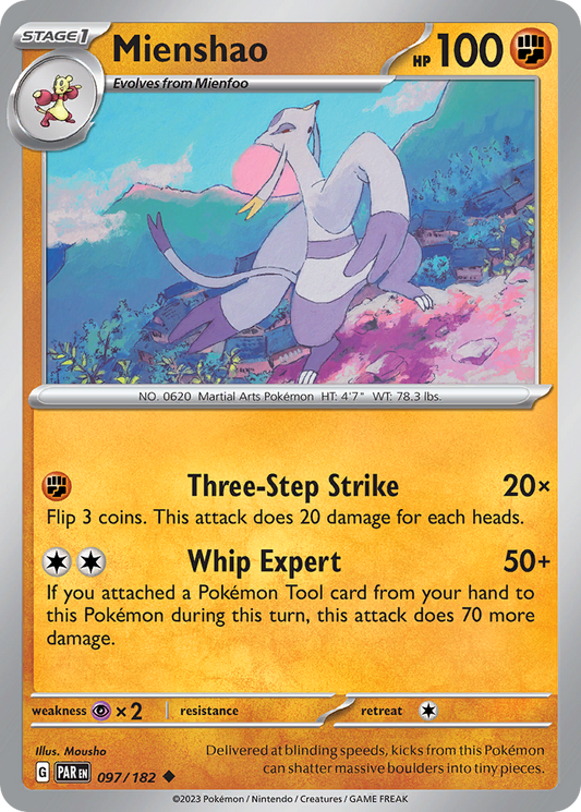 Mienshao - 097/182 - - PARADOX RIFT - Pokemon - Uncommon | AA41-47