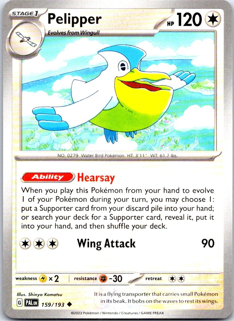 Pelipper - 159/193 - - PALDEA EVOLVED - Pokemon - Uncommon | AB70-37