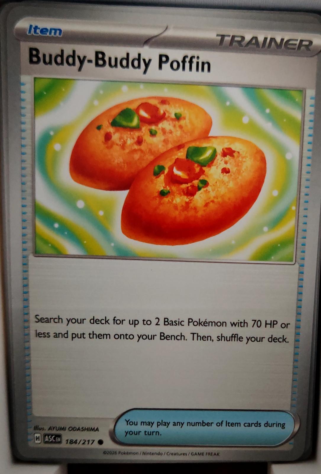 Buddy-Buddy Poffin - 184/217 - - ASCENDED HEROES - Pokemon - Common | AA40-26