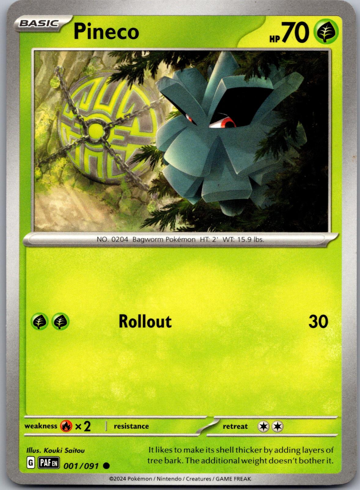 Pineco - 001/091 - - PALDEAN FATES - Pokemon - Common | AA81-46