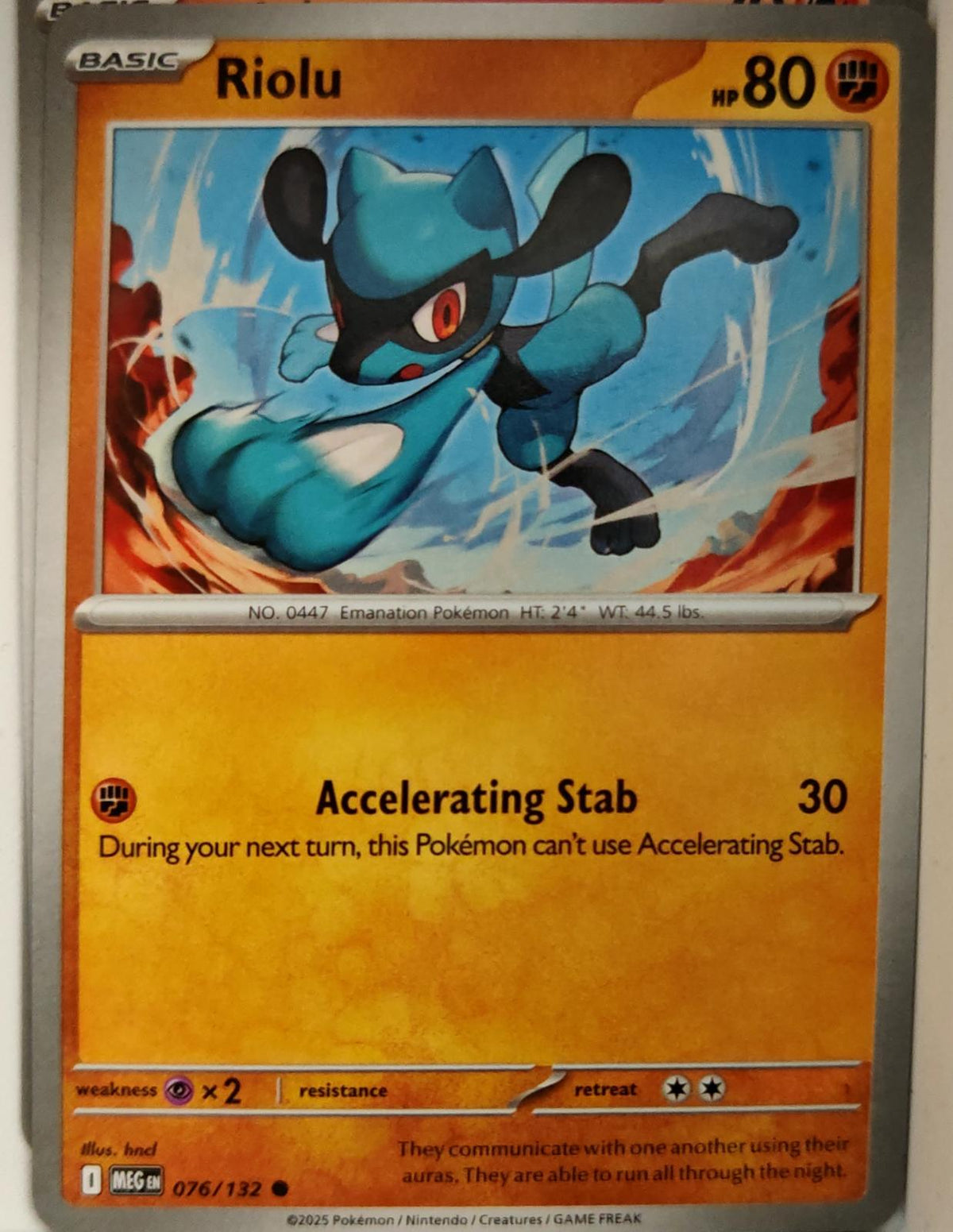 Riolu - 076/132 - - MEGA EVOLUTION - Pokemon - Common | AA12-3