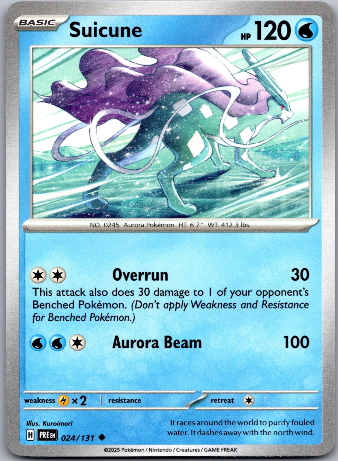 Suicune - 024/131 - - PRISMATIC EVOLUTIONS - Pokemon - Uncommon | AA83-38
