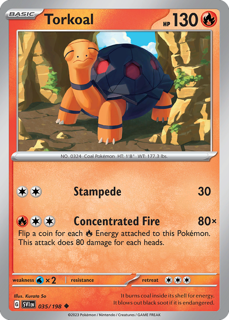 Torkoal - 035/198 - Reverse Holo - SCARLET & VIOLET - Pokemon - | AA49-34