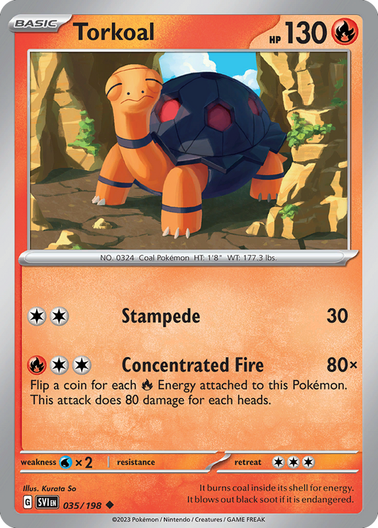 Torkoal - 035/198 - Reverse Holo - SCARLET & VIOLET - Pokemon - | AA49-34