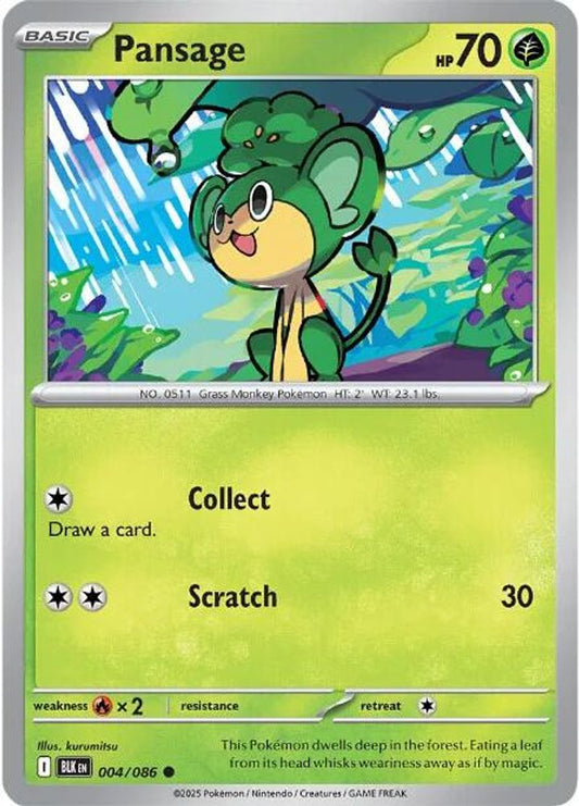 Pansage - 004/086 - - BLACK BOLT - Pokemon - Common | AA47-77