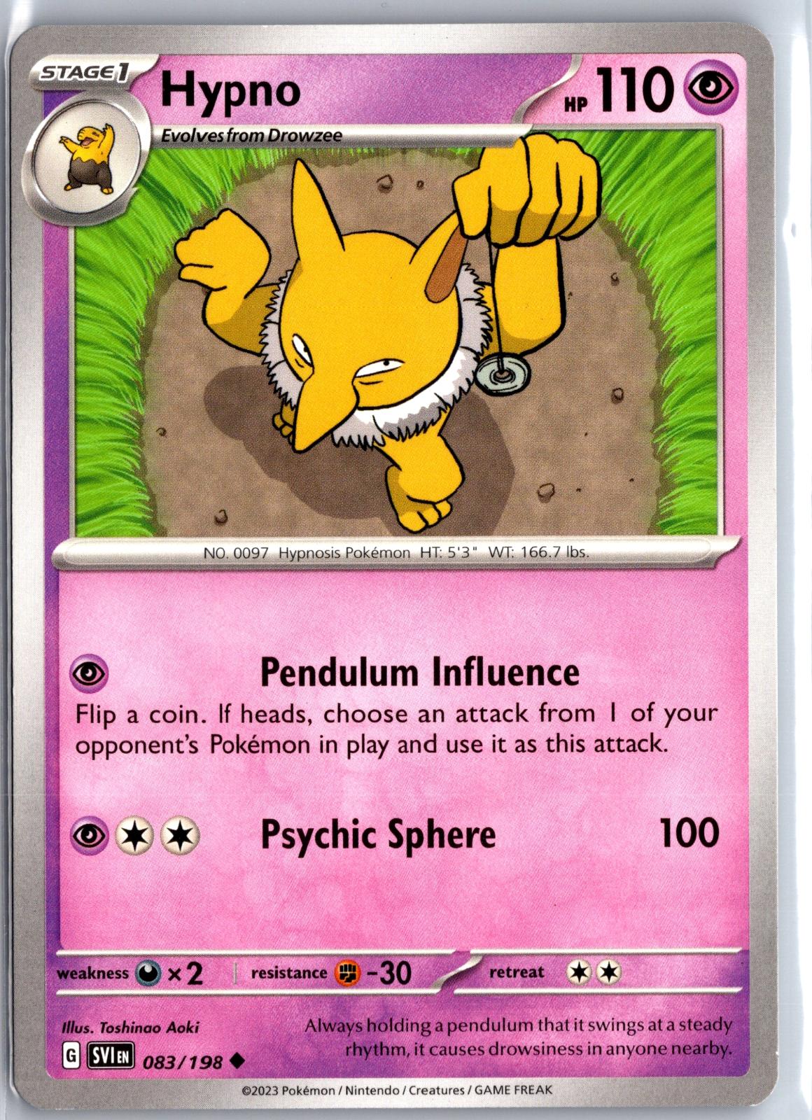 Hypno - 083/198 - - SCARLET & VIOLET - Pokemon - Uncommon | AA99-25