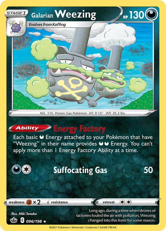 Galarian Weezing - 096/198 - - CHILLING REIGN - Pokemon - Rare | AA57-1