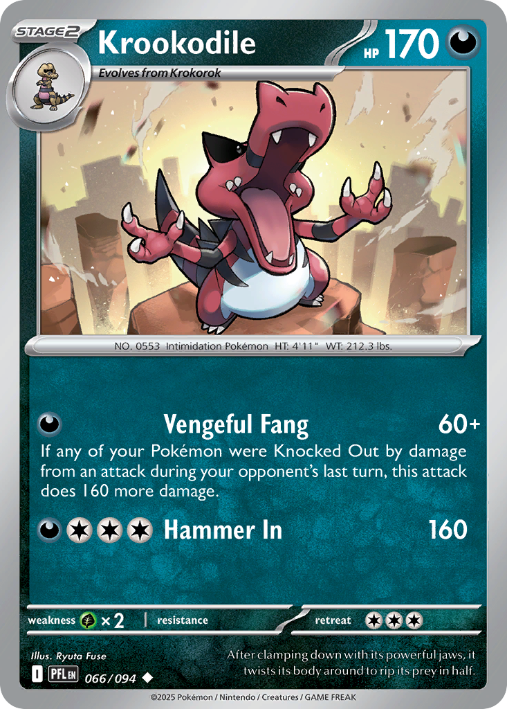 Krookodile - 066/094 - - PHANTASMAL FLAMES - Pokemon - Uncommon | AA45-50