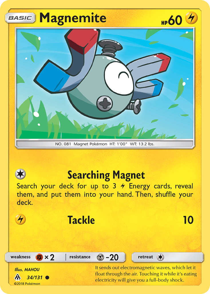 Magnemite - 34/131 - - FORBIDDEN LIGHT - Pokemon - Common | AA117-1